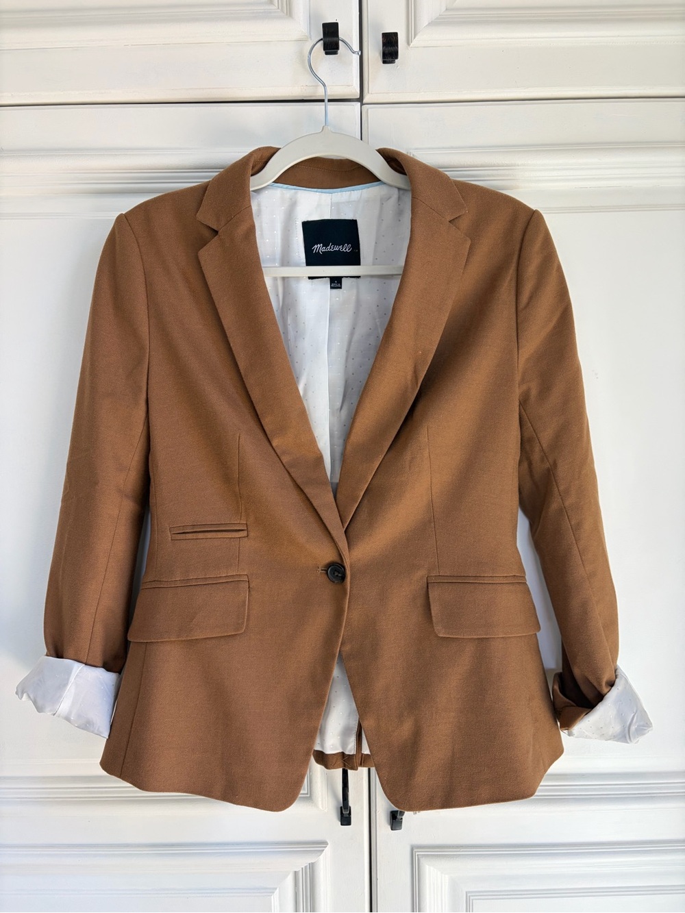Madewell Camel/Tan Tailored Single-Button Blazer